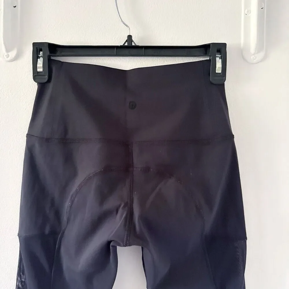 Women's Lululemon Hot to Street Crop Capri Mesh Leggings Black Size 4